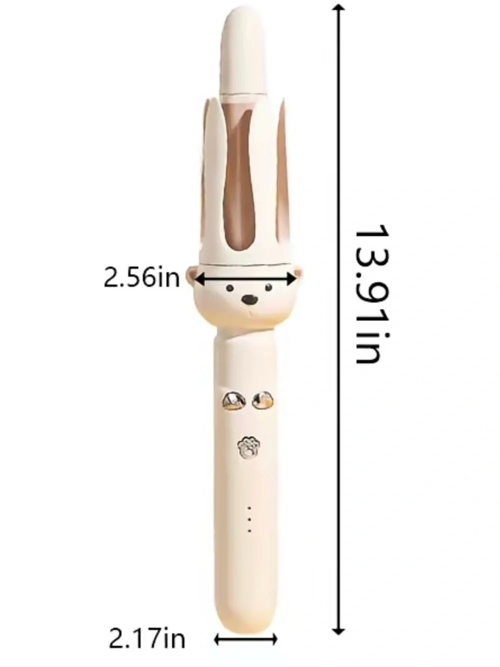 Cute Bear-Shaped Curling Wand in Cream